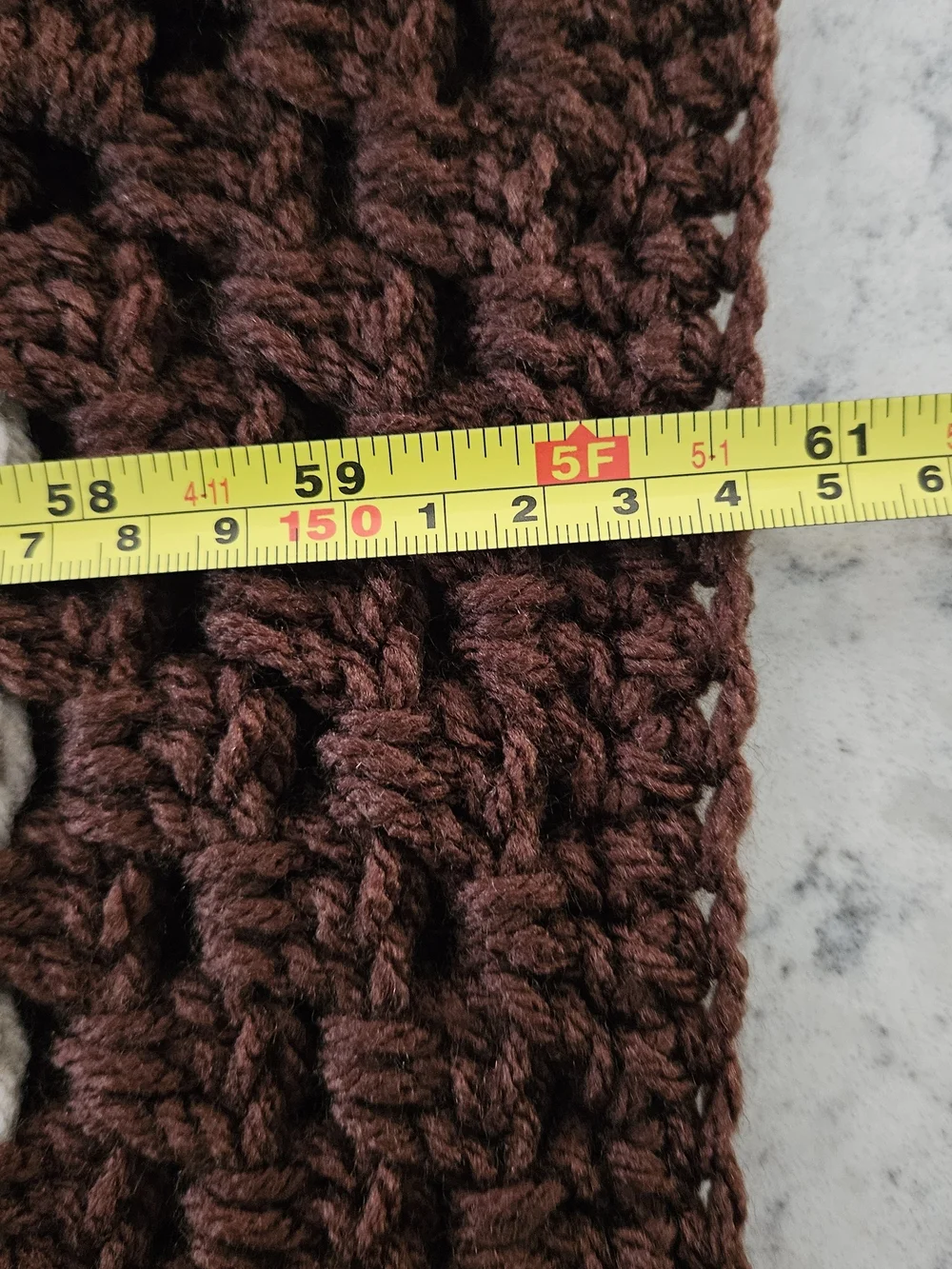 Retro 70s Boho Crochet Lapghan Blanket - Brown Orange Yellow - Pristine Unused